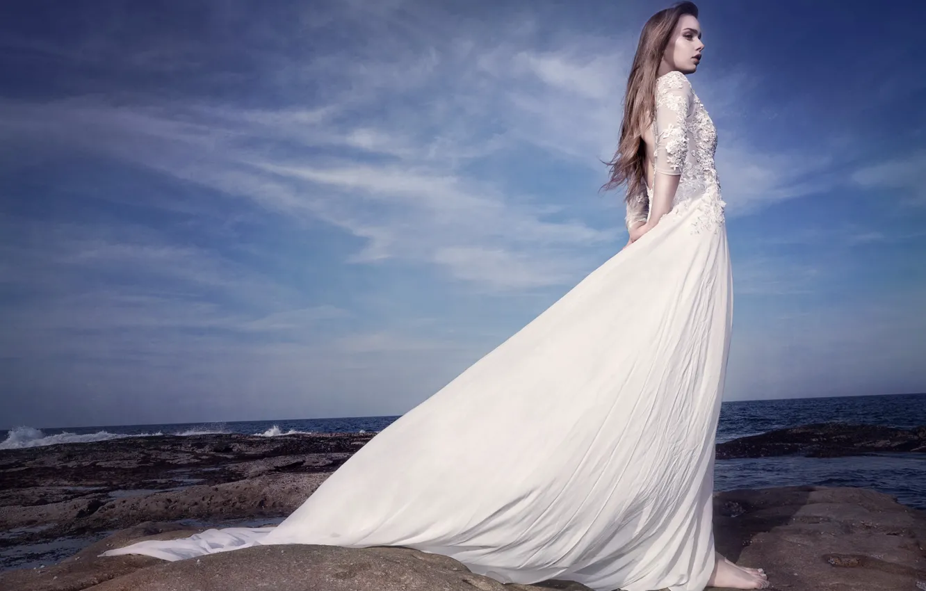 Photo wallpaper girl, pose, background