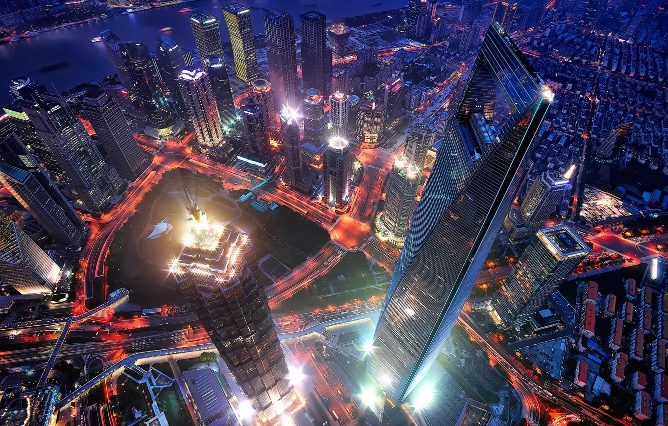 Photo wallpaper the city, the evening, China, the view from the top