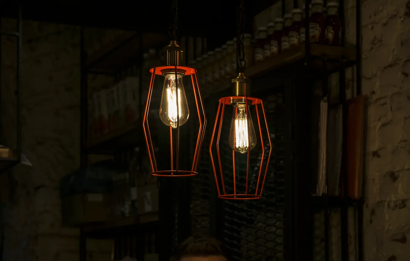 Photo wallpaper light, interior, lamp, lantern, bulb