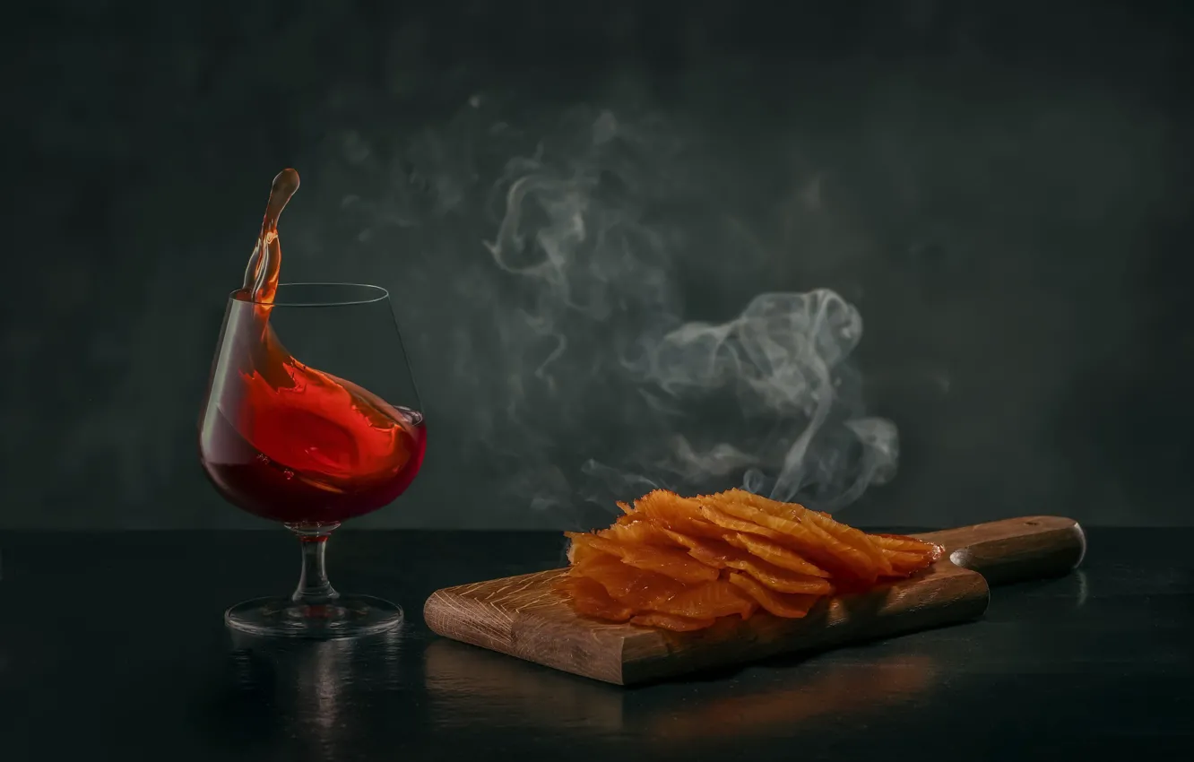 Photo wallpaper background, food, Cold smoked cognac salmon