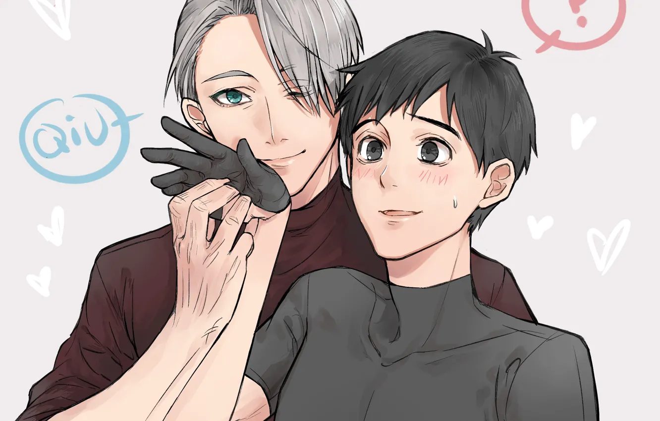 Photo wallpaper anime, art, ice, guy, Yuri on the ice, Viktor Nikiforov, Victor Nikiforov, Yuri Katsuki