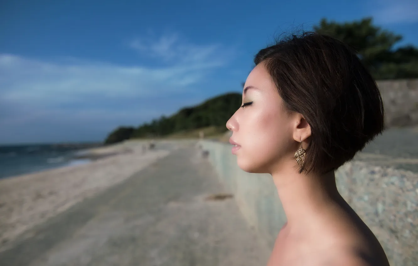 Photo wallpaper girl, portrait, Asian