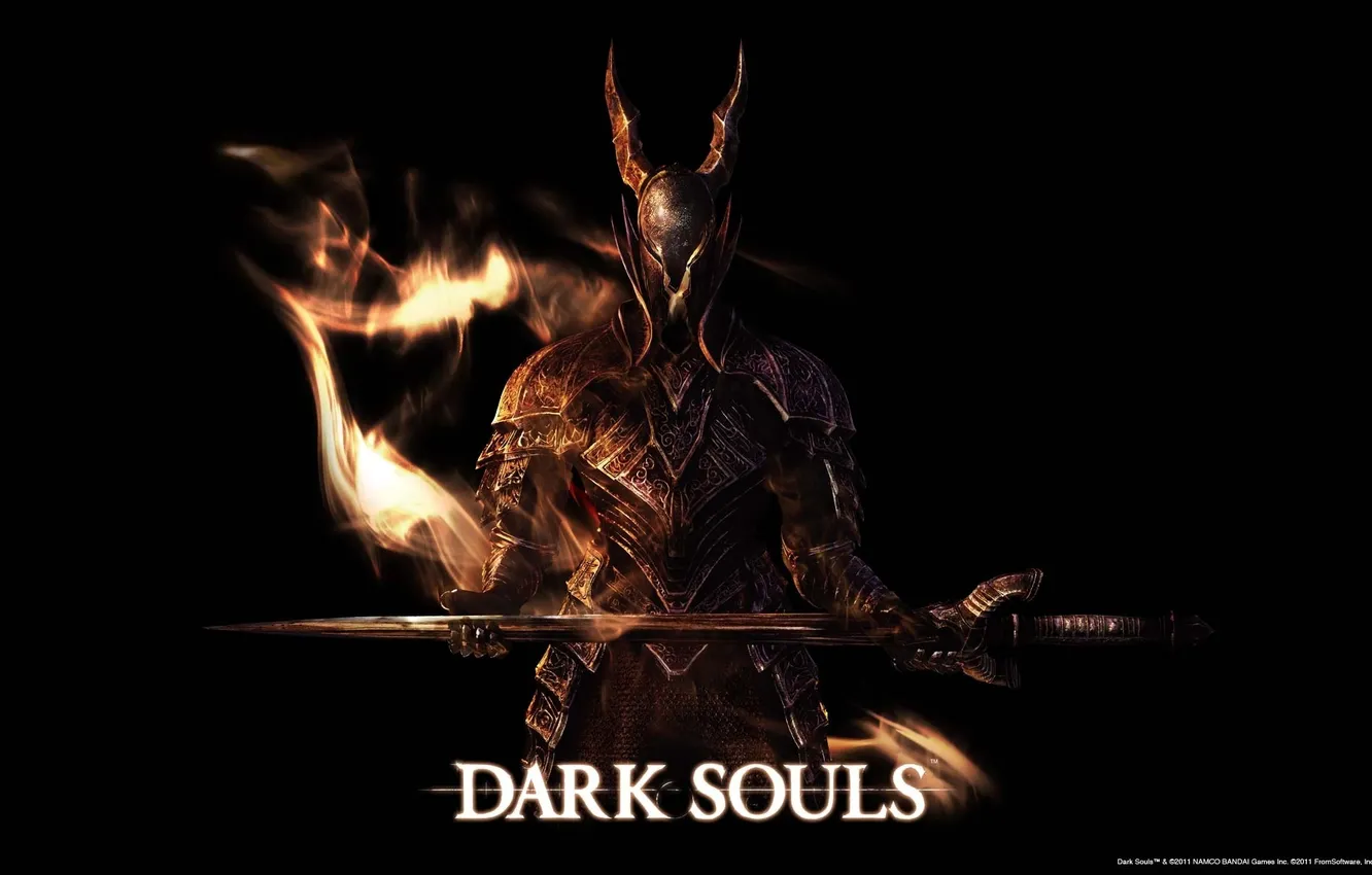 Photo wallpaper Fire, Sword, The dark knight