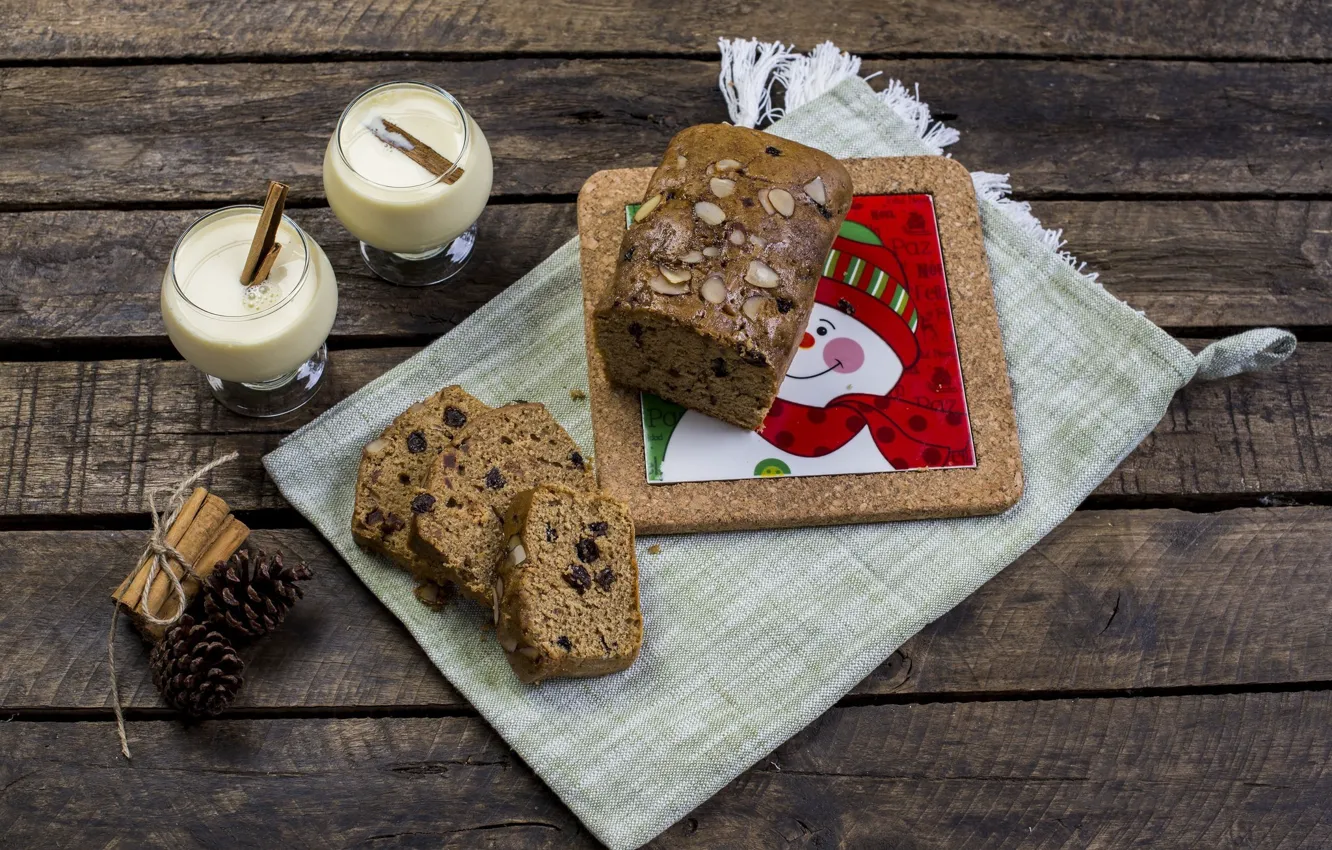 Photo wallpaper milk, cinnamon, cakes, sweet, cupcakes
