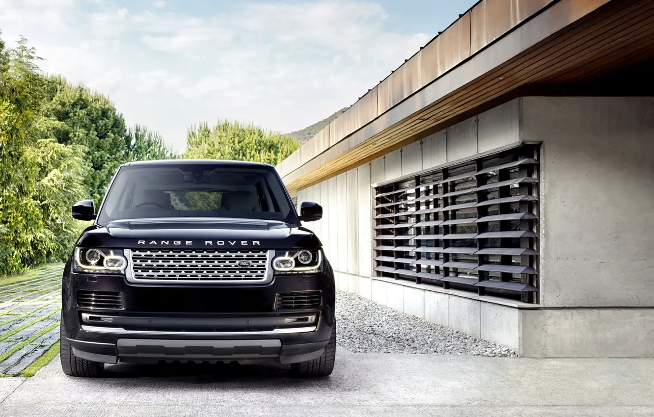 Photo wallpaper black, lights, Land Rover, Range Rover