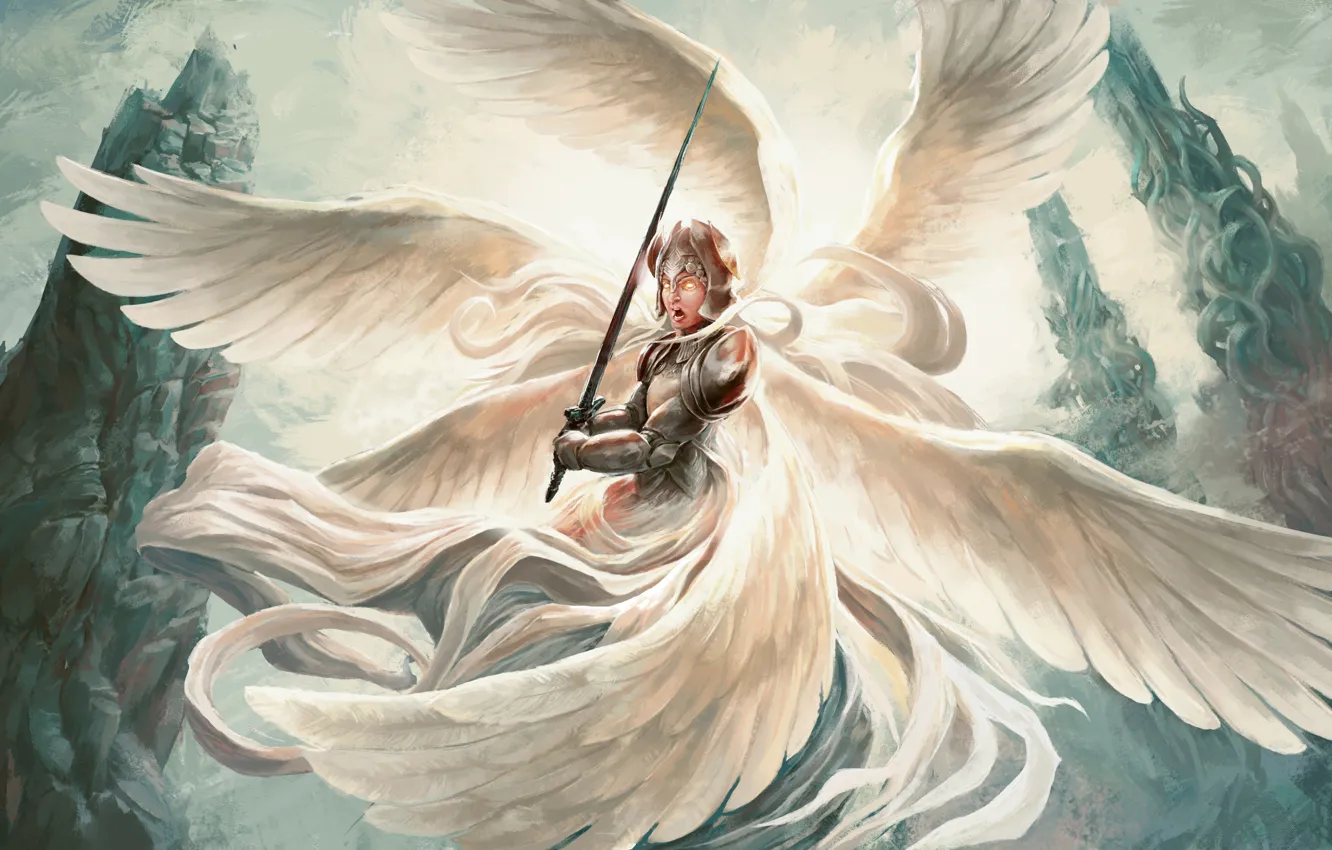 Photo wallpaper angel, sword, warrior, The Archangel