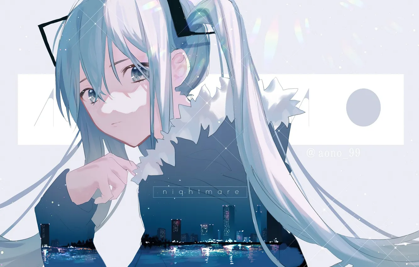 Photo wallpaper girl, the city, Hatsune Miku, Vocaloid, Vocaloid, Hatsune Miku