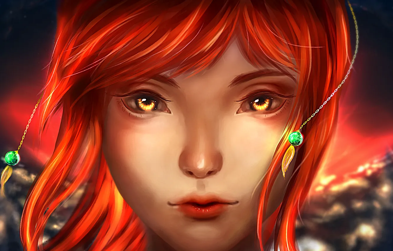 Photo wallpaper girl, fantasy, Golden eyes