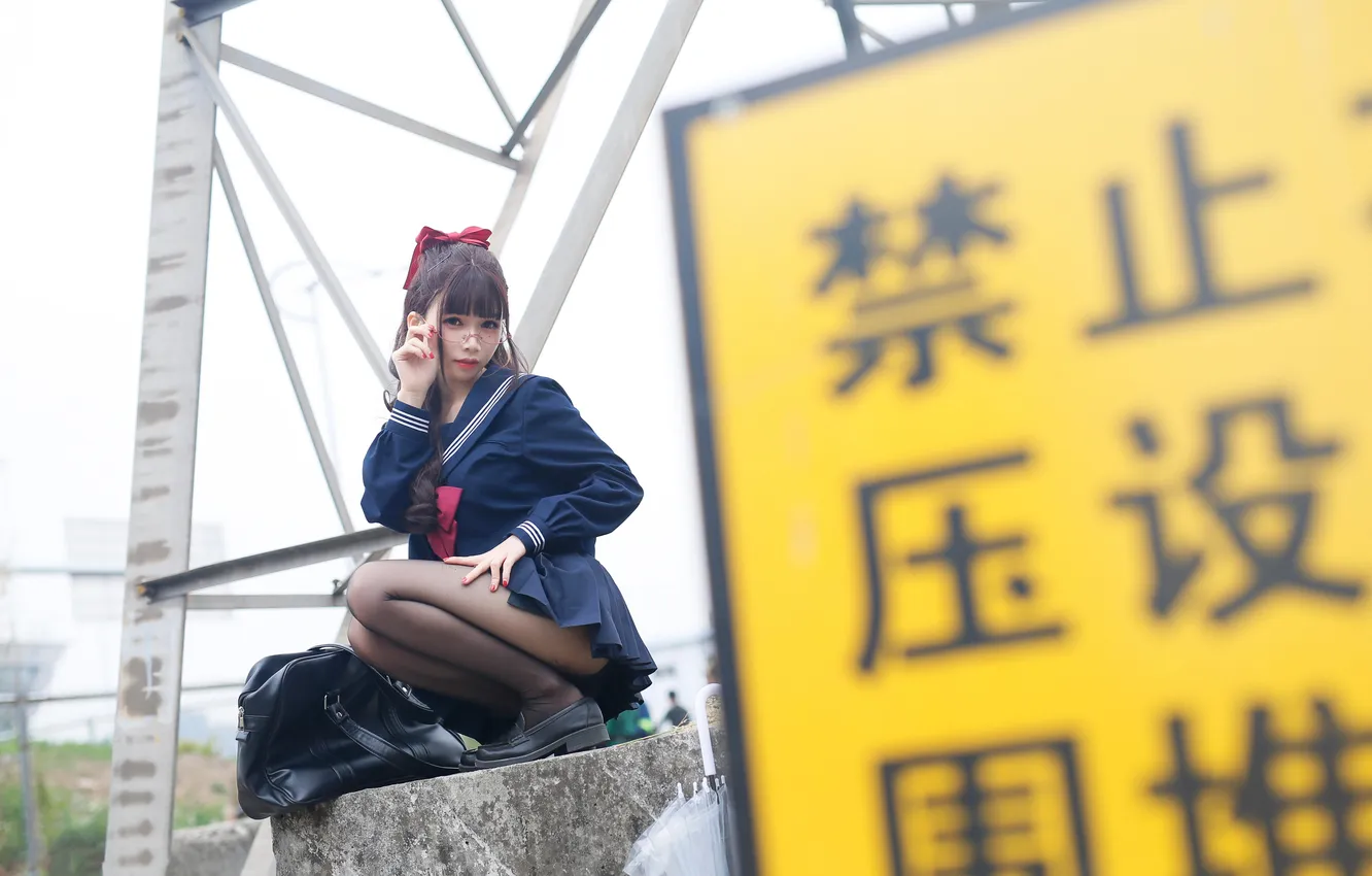 Photo wallpaper girl, beautiful, brunette, asian, cute