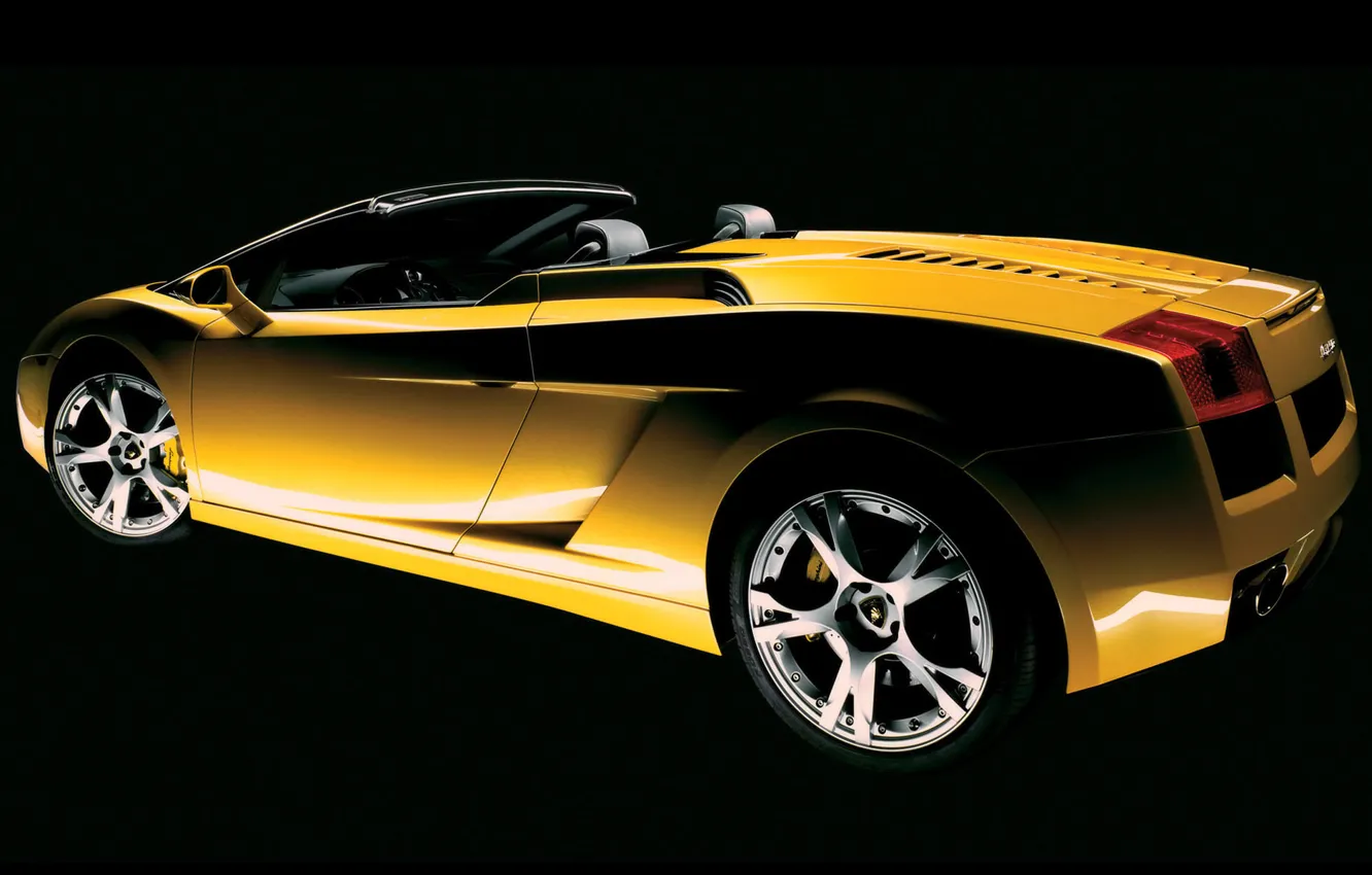 Photo wallpaper yellow, view, Lamborghini, side