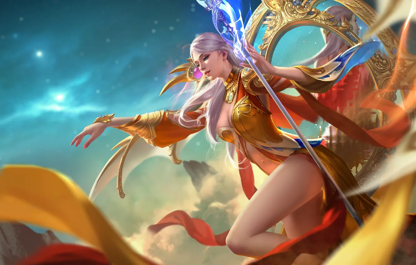 Photo wallpaper the game, fantasy, art, staff, skill, costume design, li miao, goddess Alliance