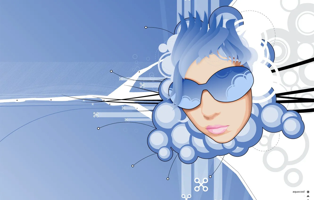 Photo wallpaper blue, glasses, Face