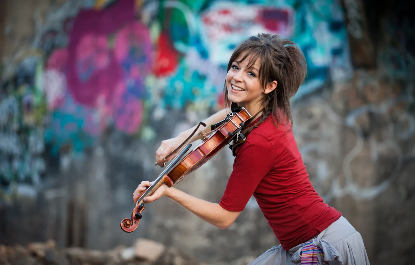 Photo wallpaper violin, beauty, violin, Lindsey Stirling, Lindsey Stirling