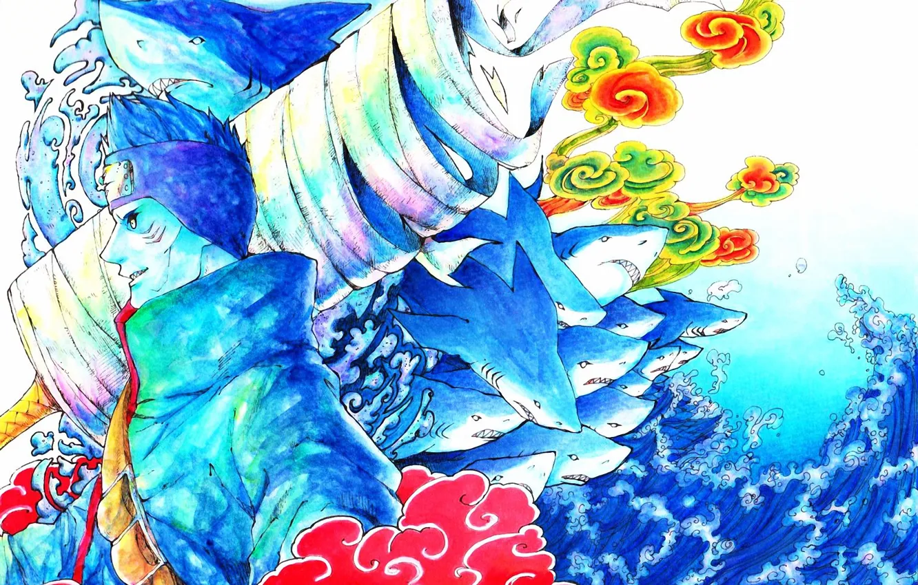Photo wallpaper Naruto, shark, Akatsuki, Naruto Shippuden, Kisame