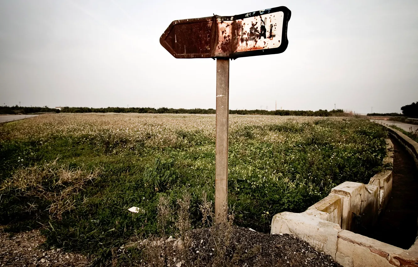 Photo wallpaper road, nature, developed, signpost