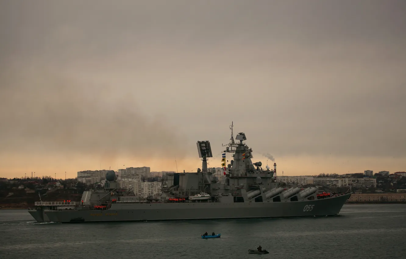 Photo wallpaper cruiser, Sevastopol, the project 1164, Marshal Ustinov