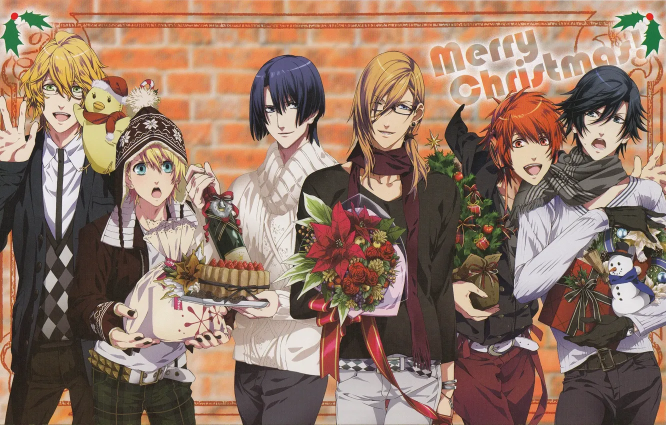 Photo wallpaper flowers, group, guys, singing Prince, Uta no Prince-sama