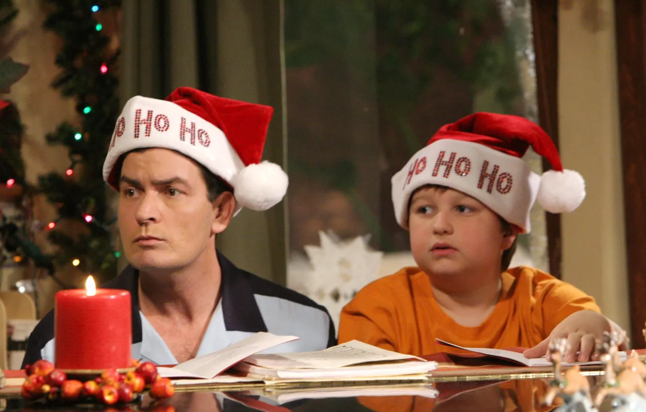 Photo wallpaper actor, the series, characters, Charlie Sheen, Jake Harper, Charlie Harper, Two and a half men, …