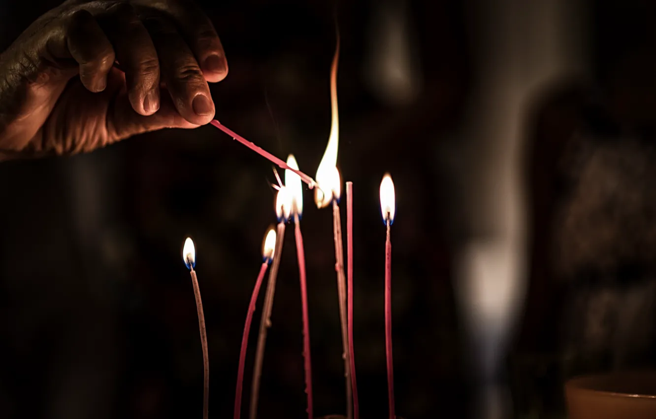 Photo wallpaper old age, time, life, birthday, candles