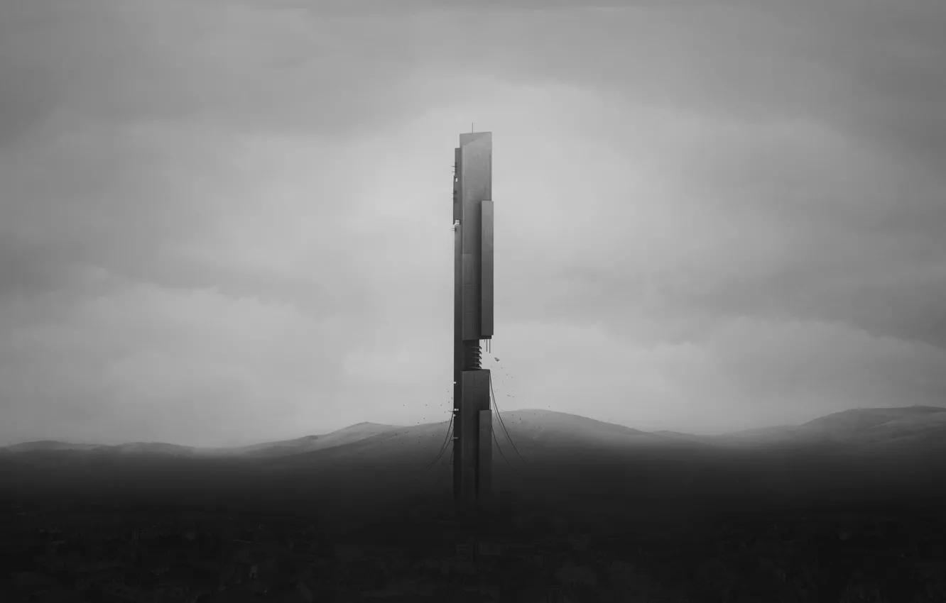 Photo wallpaper clouds, the darkness, the citadel, Half Life 2