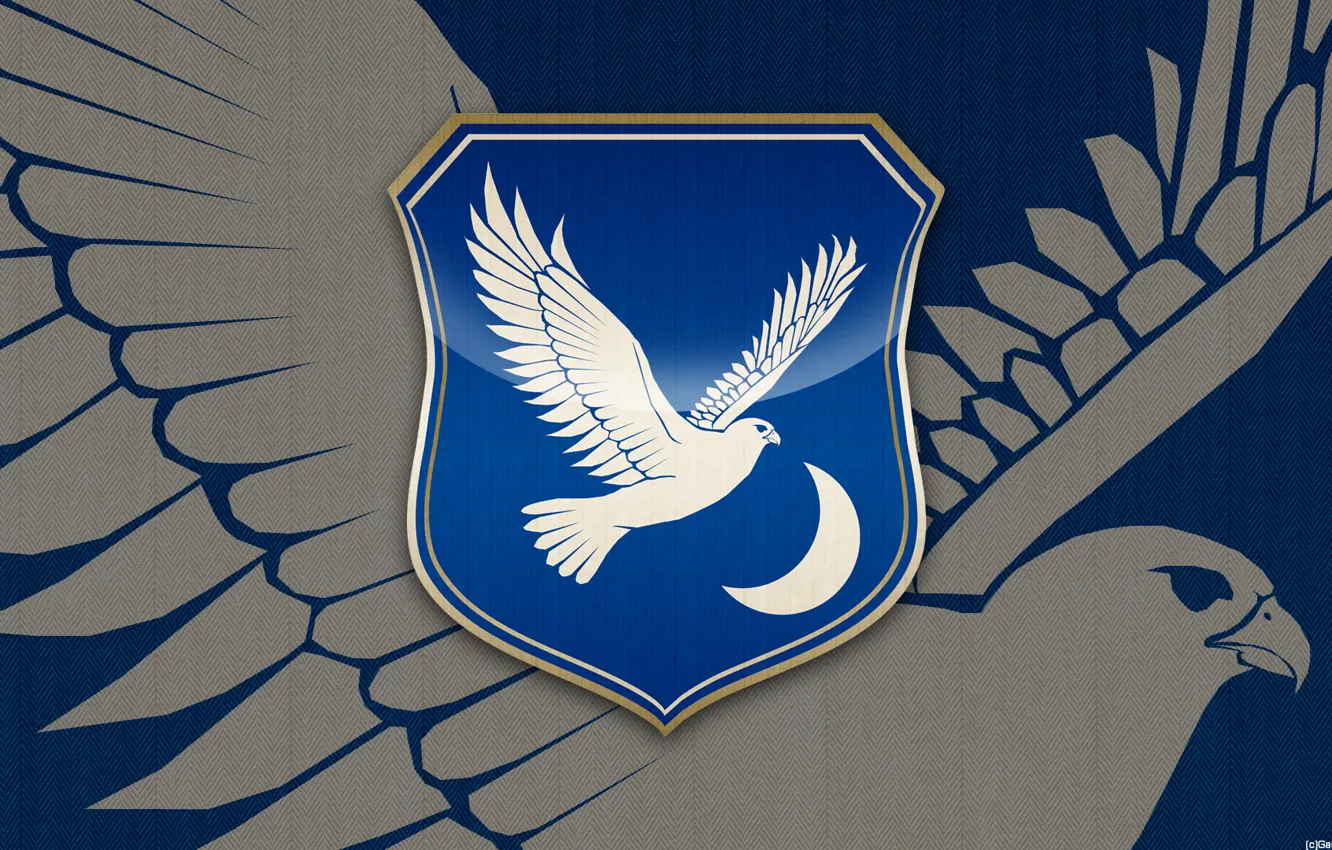 Photo wallpaper bird, eagle, the moon, wings, a month, book, the series, coat of arms