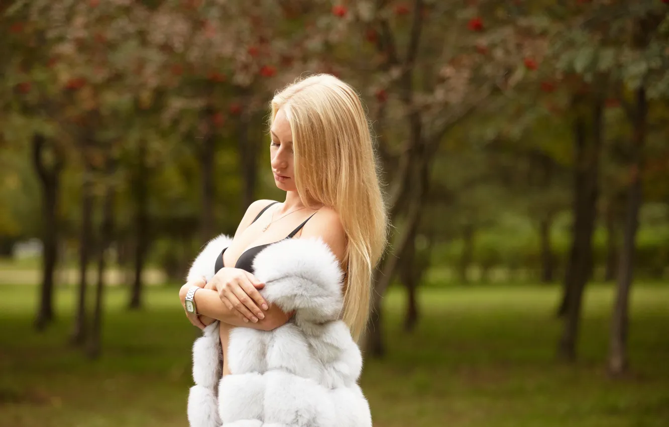 Photo wallpaper summer, girl, face, hair, fur, Katya