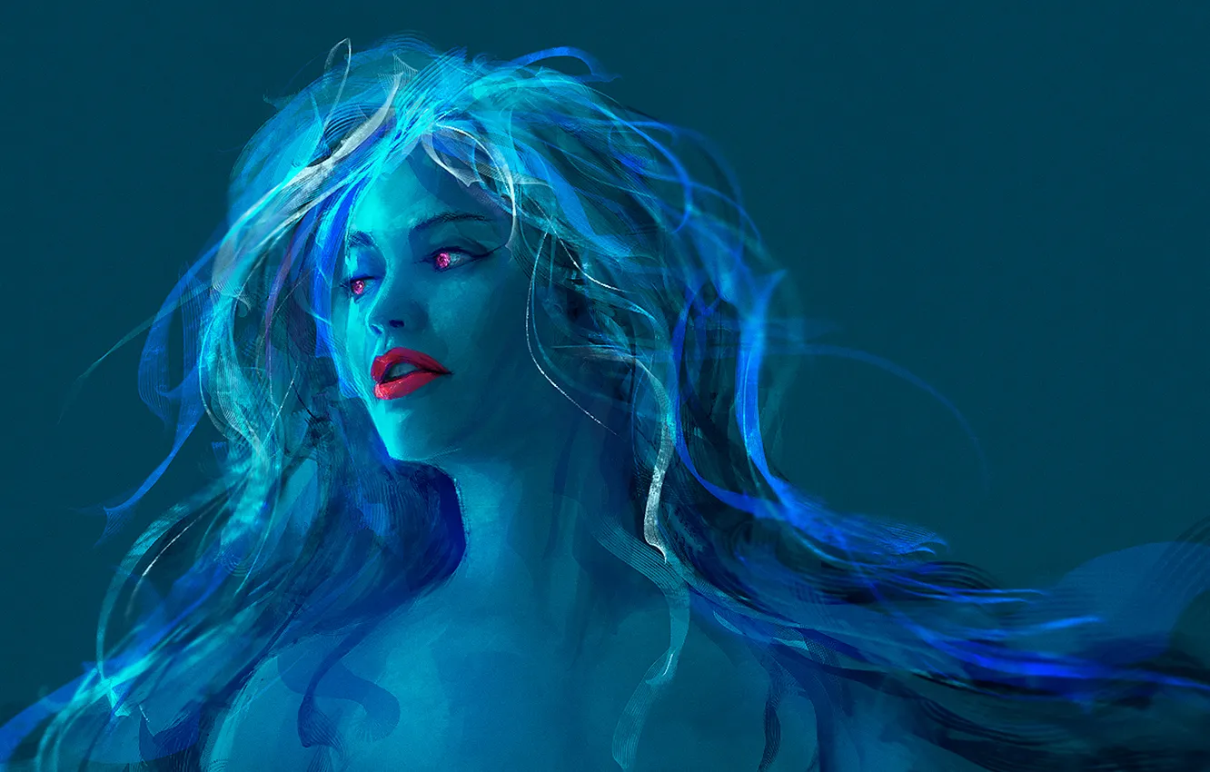 Photo wallpaper hair, art, melancholy, well