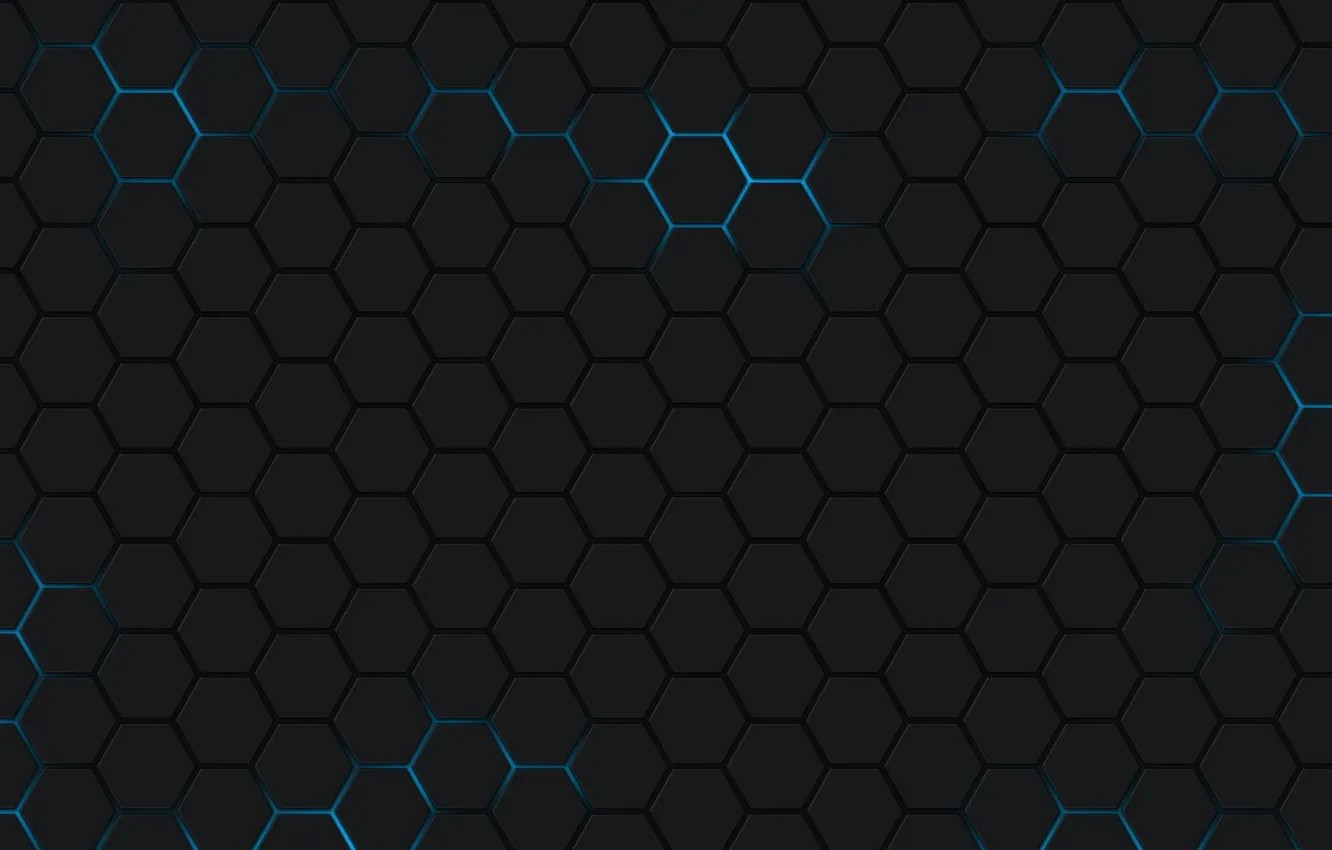 Photo wallpaper abstraction, the dark background, grey, texture, cell, neon, texture, honeycomb