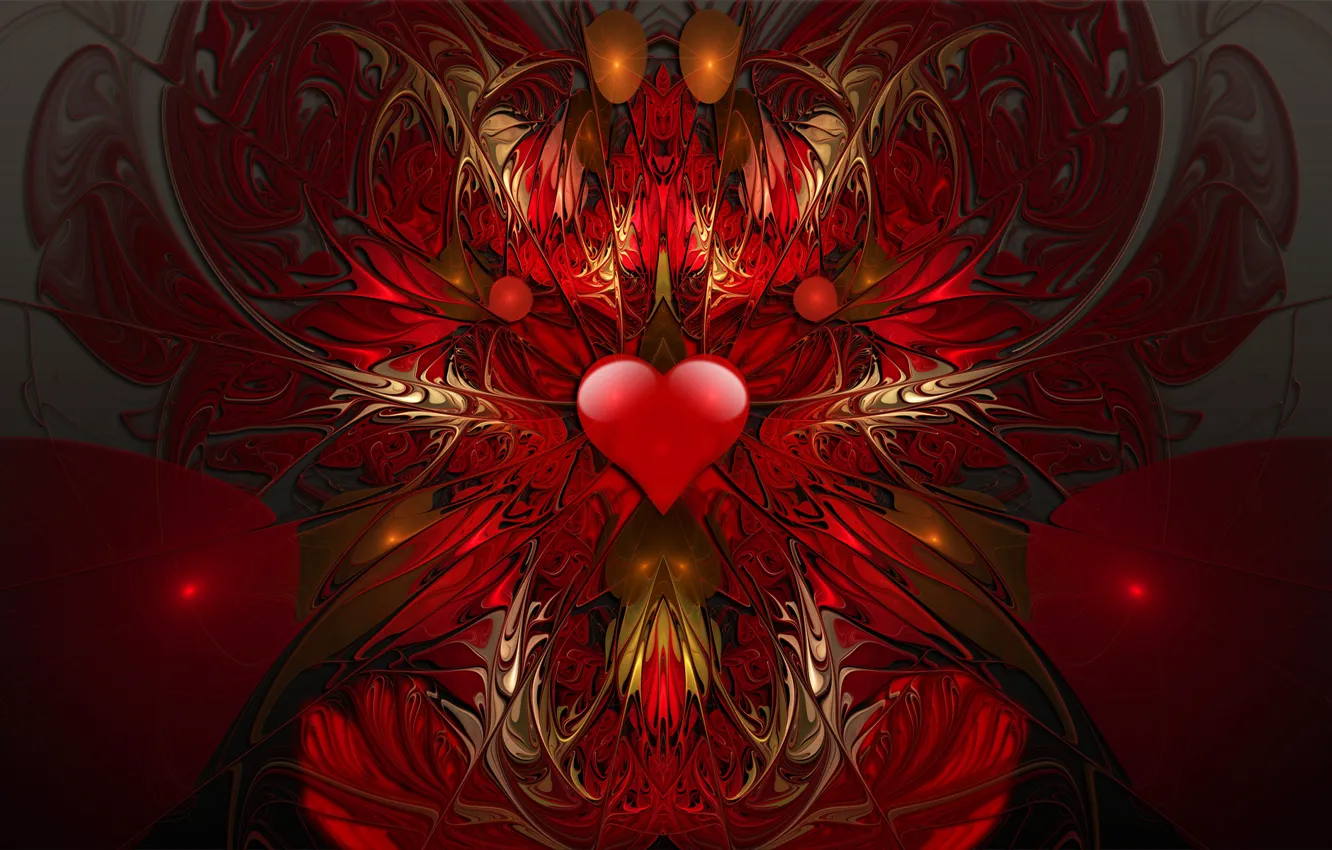 Photo wallpaper pattern, heart, the volume, symmetry