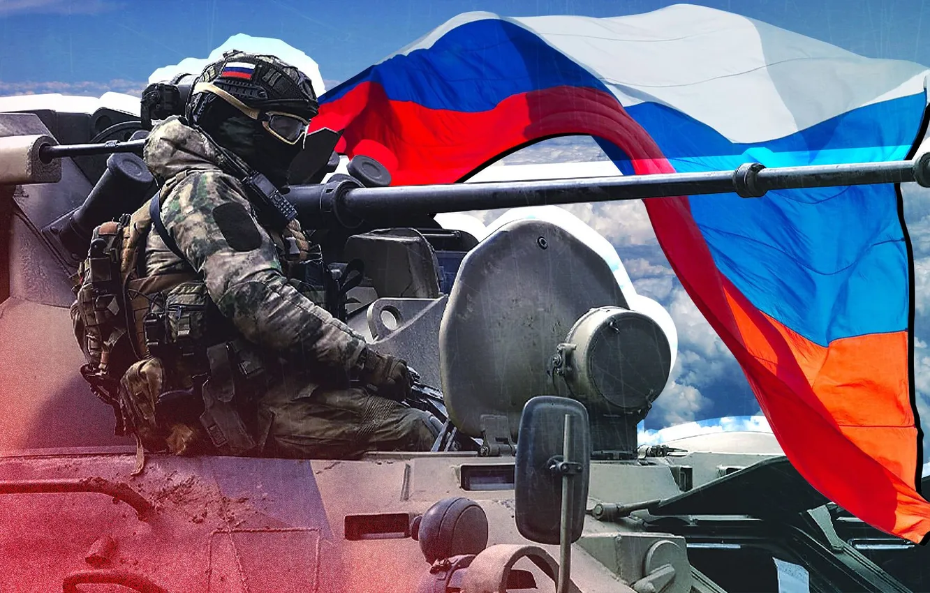 Photo wallpaper soldier, armor, tricolor, weapons, tank, armored vehicles