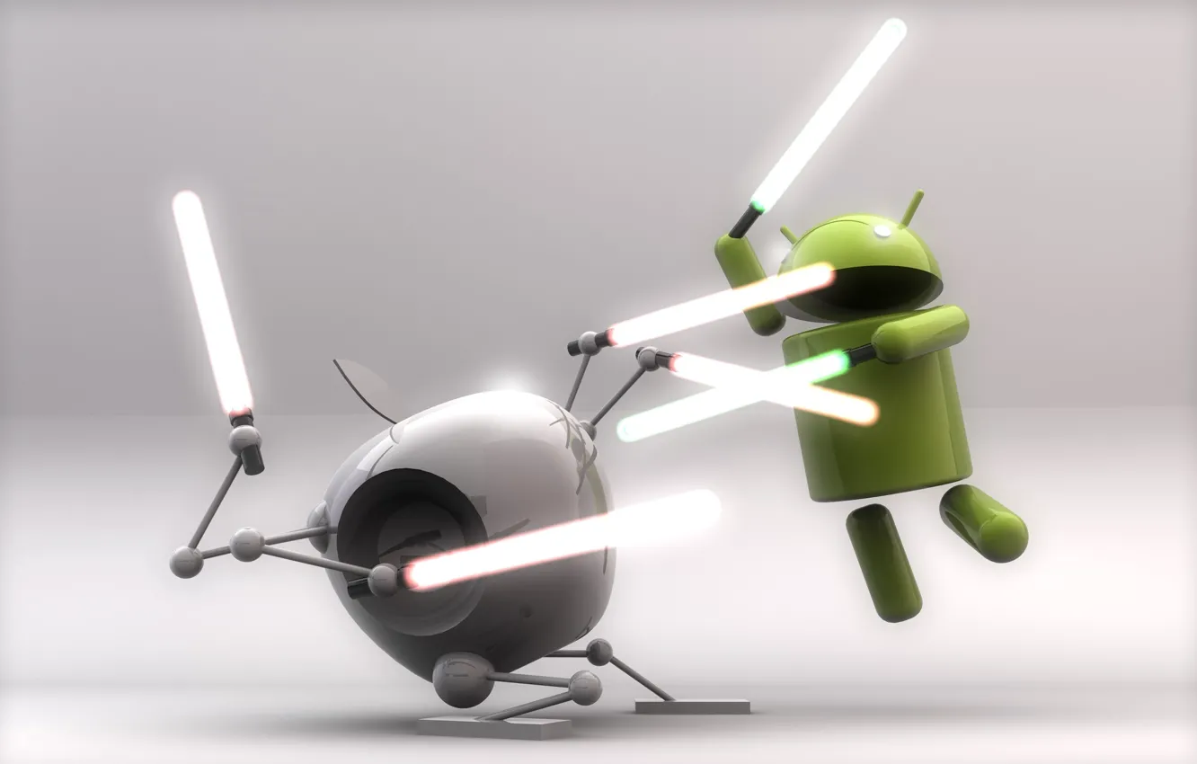Photo wallpaper apple, fight, swords, android
