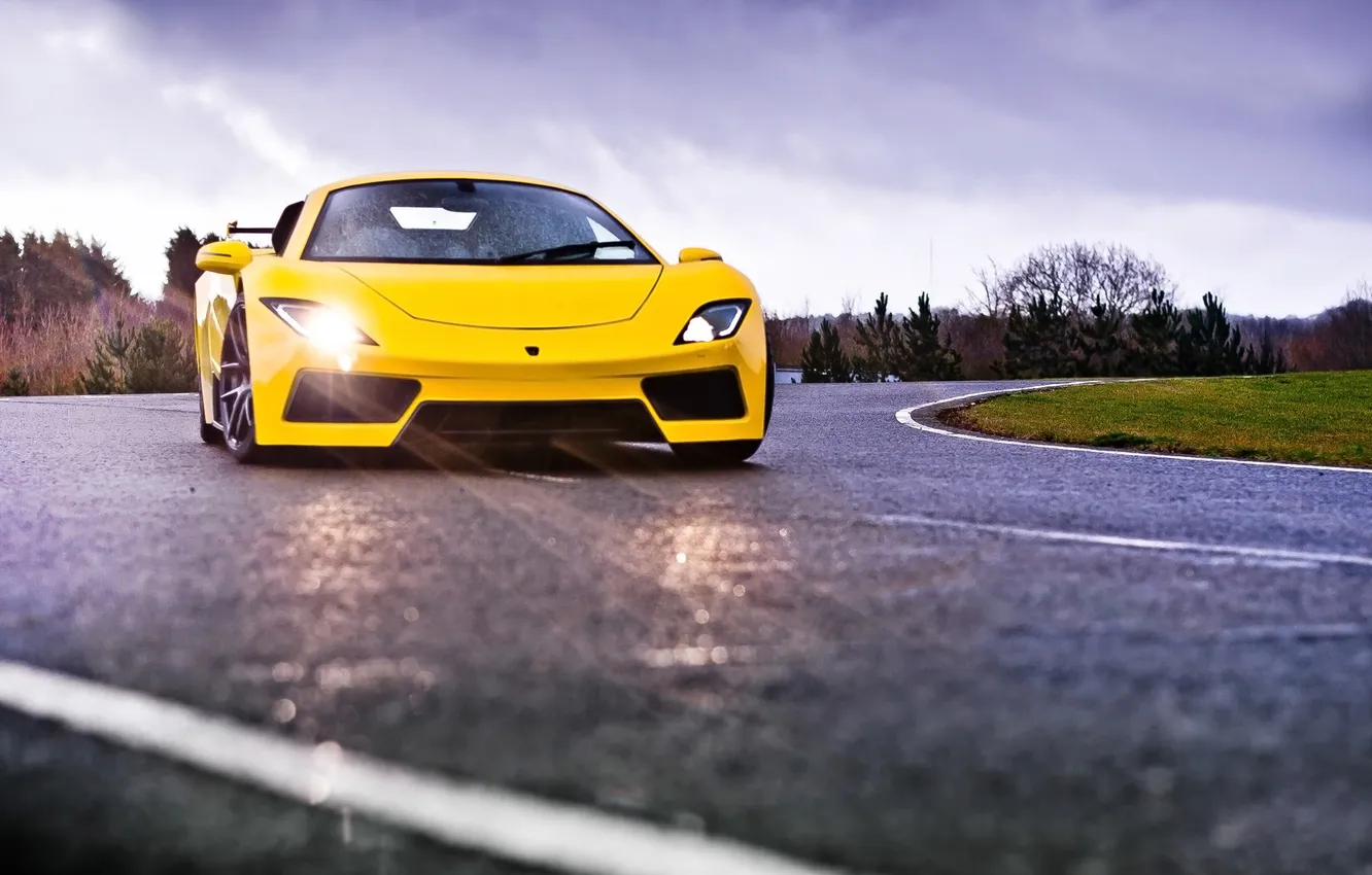 Photo wallpaper yellow, background, supercar, the front, AF8, Arash