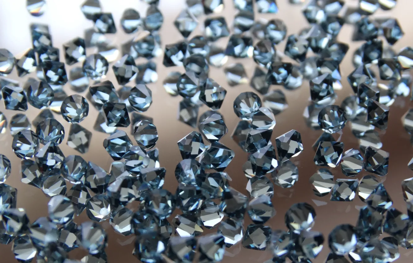 Photo wallpaper macro, blue, diamonds, diamond