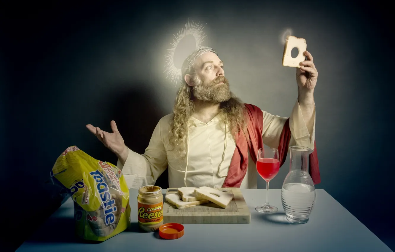 Photo wallpaper people, food, halo