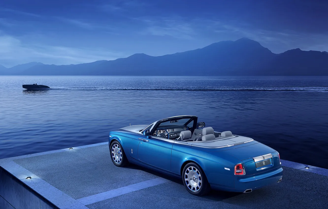 Photo wallpaper car, boat, Rolls-Royce Phantom, Coupe, Drophead, Waterspeed Collection