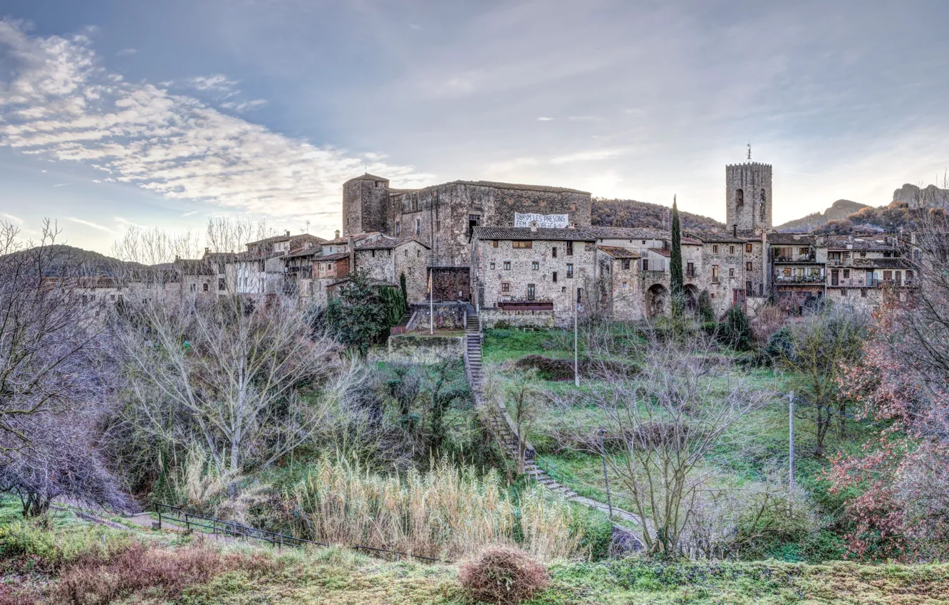 Photo wallpaper landscape, Spain, Santa Pau