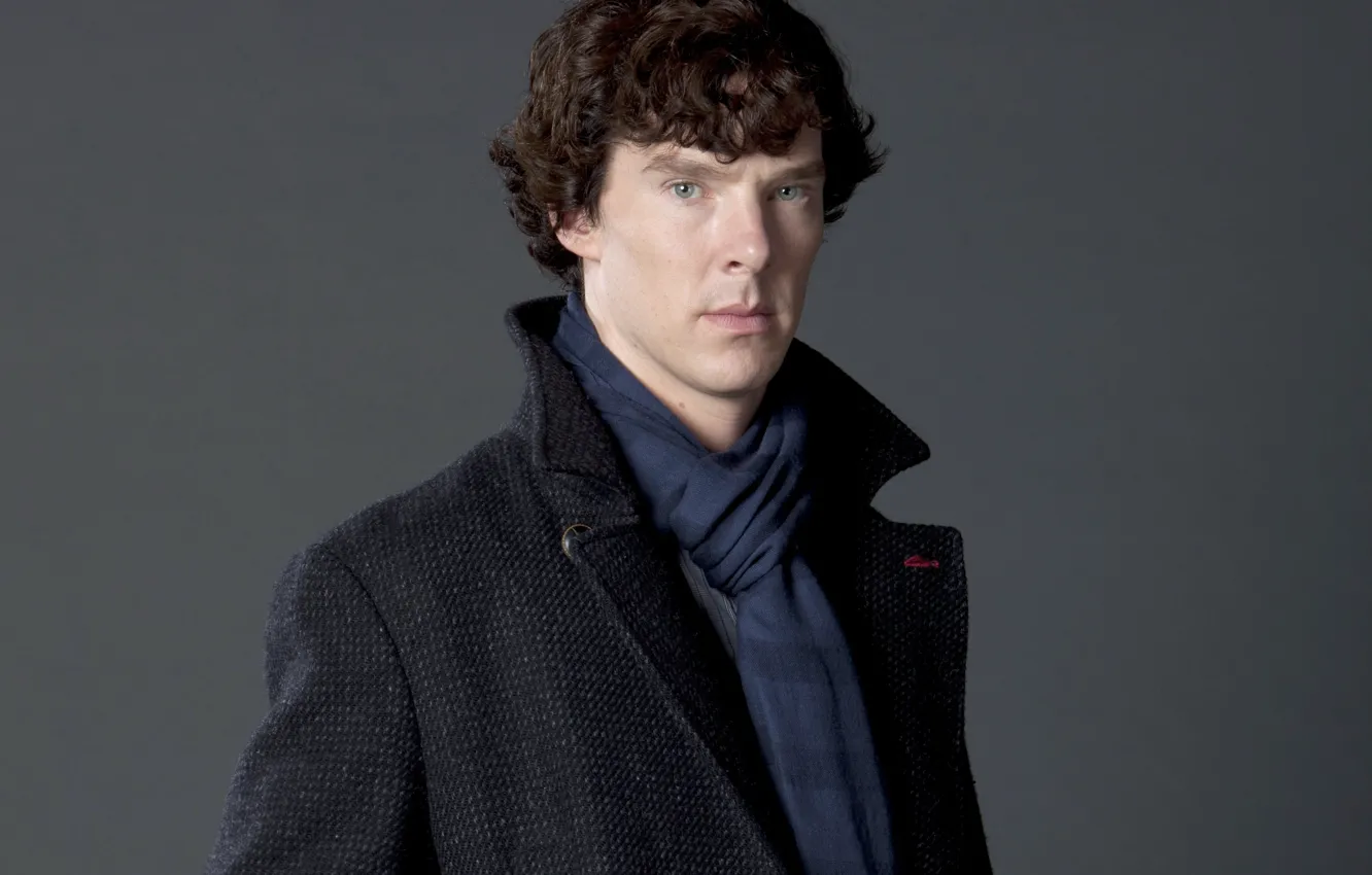 Photo wallpaper look, scarf, Sherlock Holmes, coat, Benedict Cumberbatch, Sherlock, Sherlock BBC, Sherlock Holmes