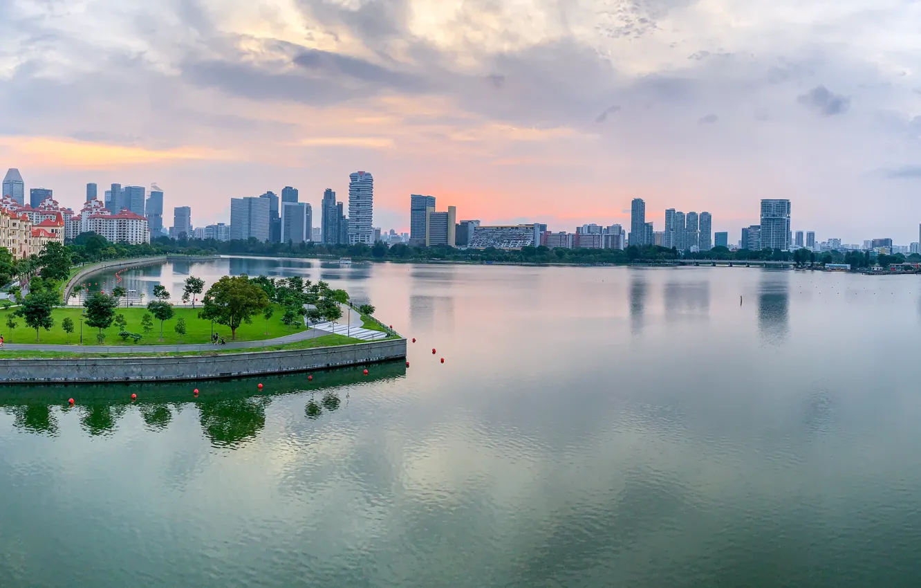 Photo wallpaper shore, home, Bay, Singapore, Tanjong Rhu