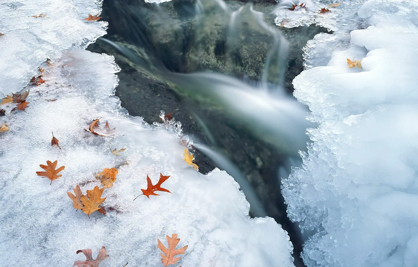 Photo wallpaper ice, winter, water