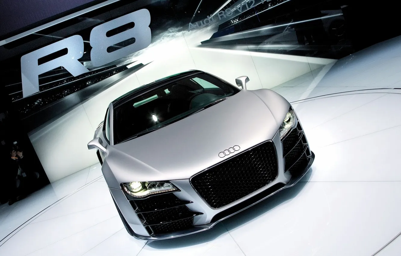 Photo wallpaper background, lights, Audi R8, V12