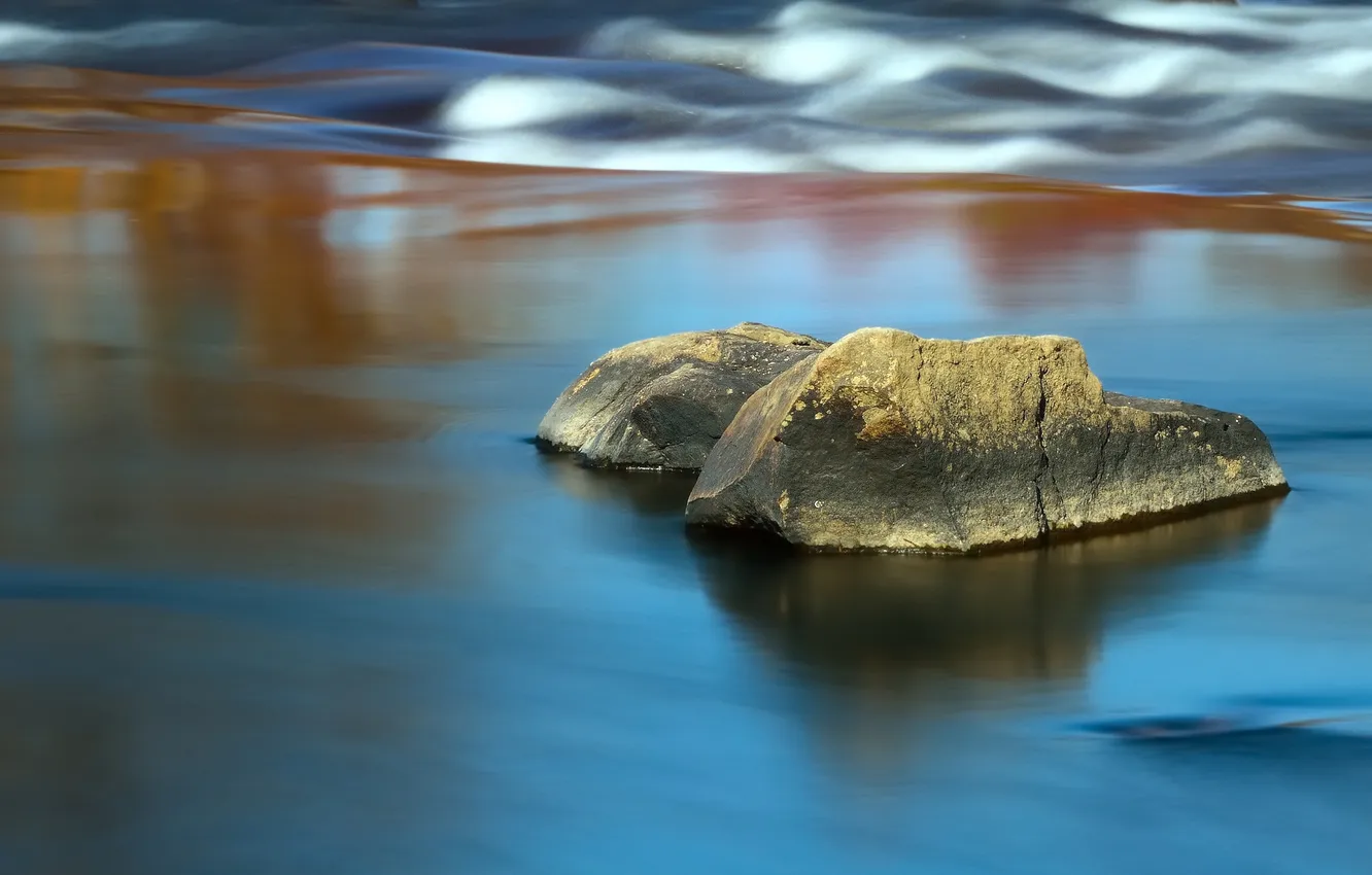 Photo wallpaper river, stones, stream