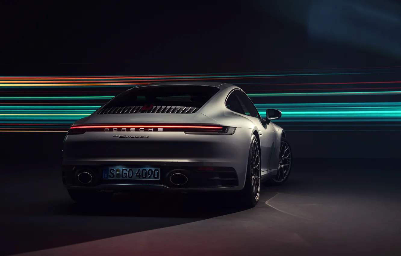 Photo wallpaper 911, Porsche, rear view, Carrera 4S, 2019