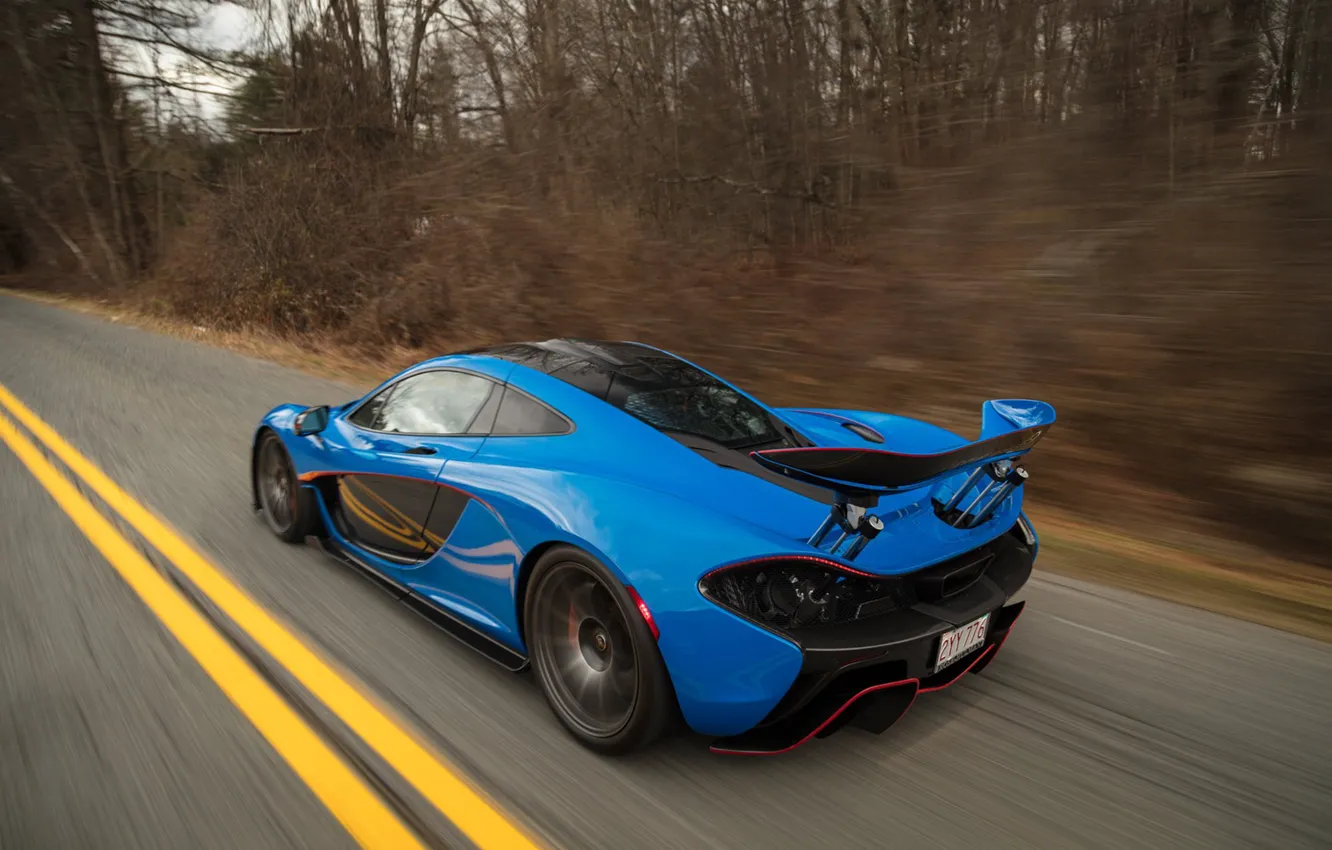 Photo wallpaper McLaren, Blue, The demon, Hypercar, Hybrid, P1