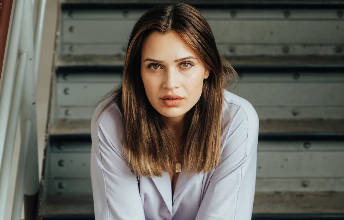 Photo wallpaper look, girl, model, Portrait photography, Flowing hair