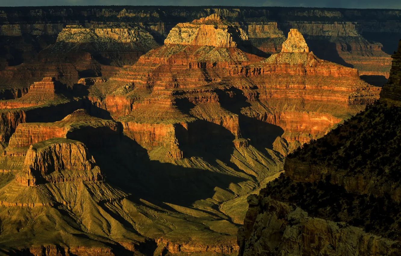 Photo wallpaper light, mountains, rocks, height, canyon