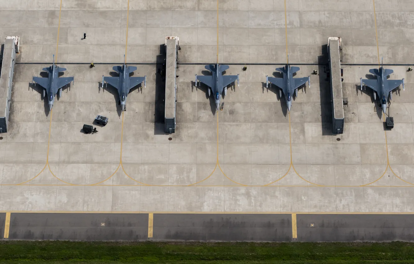 Photo wallpaper Fighter, South Korea, USAF, F-16 Fighting Falcon, Kunsan Air Base