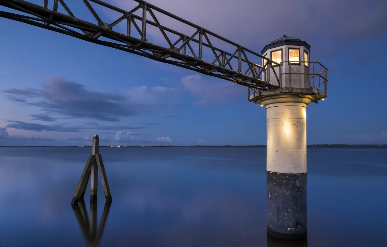 Photo wallpaper Lighthouse, Friesland, Oostmahorn