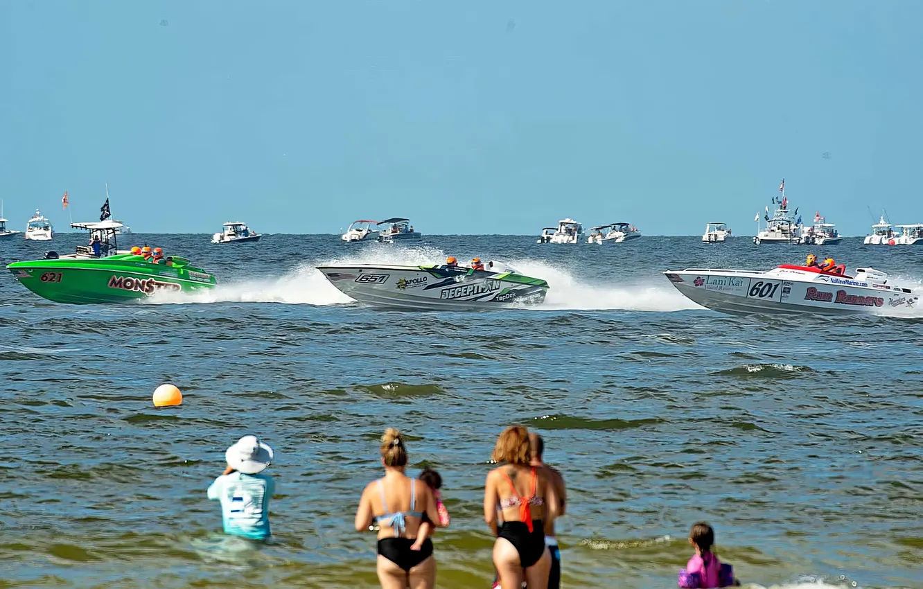 Photo wallpaper race, boat, speed