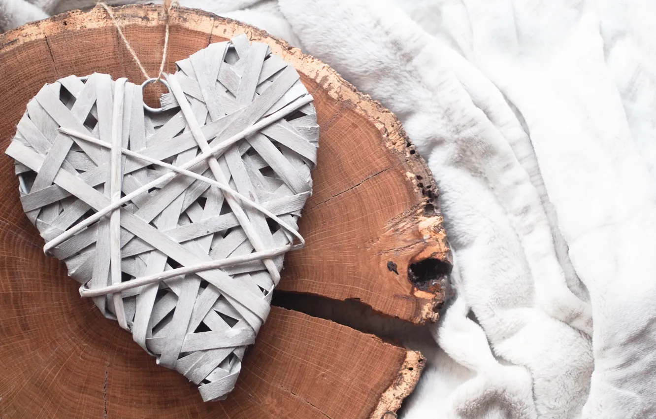 Photo wallpaper winter, trees, love, heat, heart, love, plaid, heart