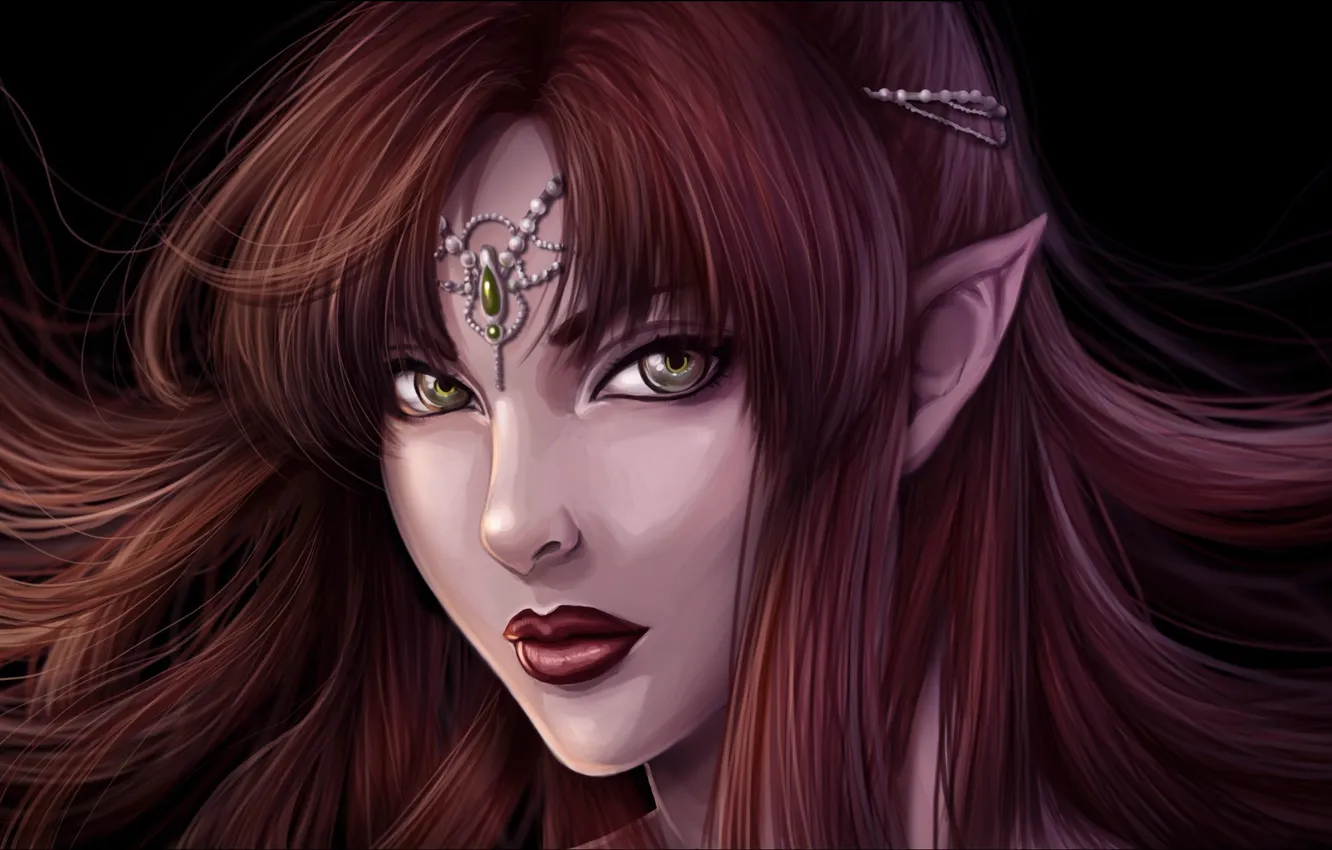 Photo wallpaper girl, face, art, elf